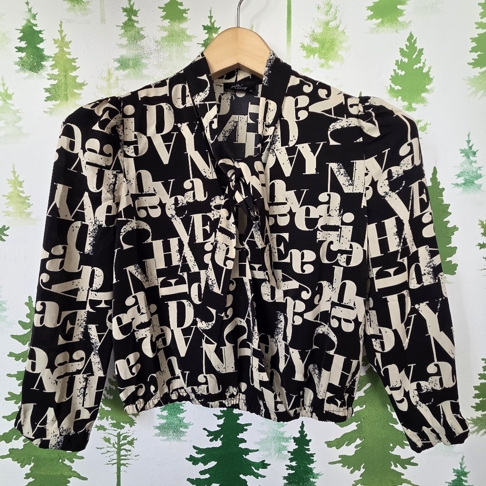 Mila & Honey, Alphabet Black and White Blouse